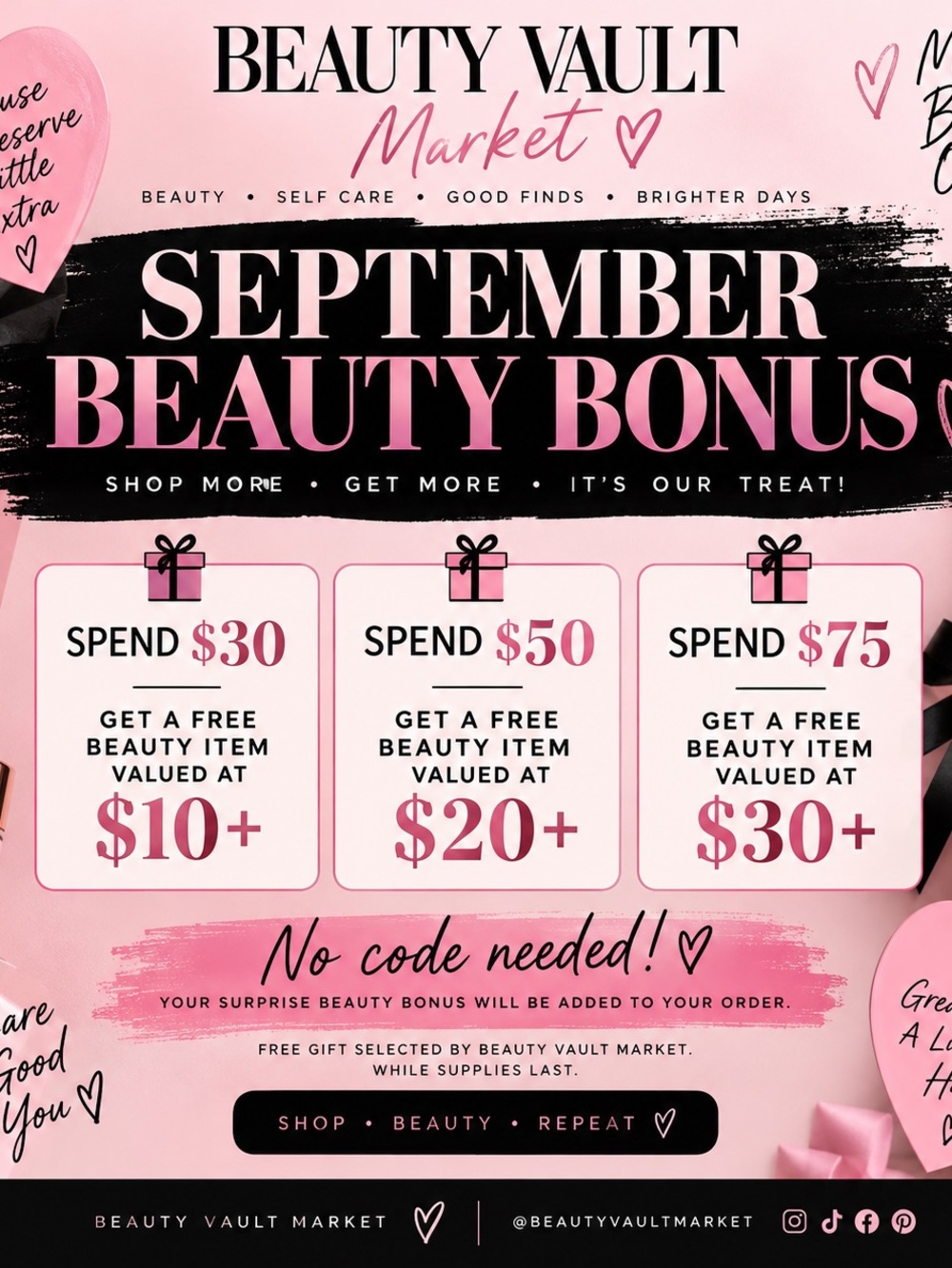 Beauty Vault Market September Beauty Bonus -